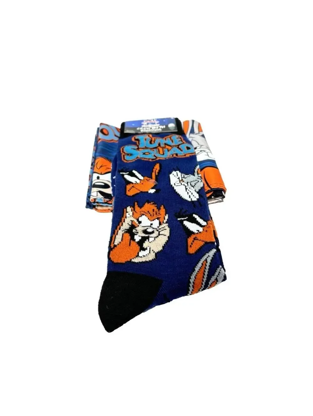 Space Jam Looney Tunes Socks & Bandana, Novelty Socks, Shoe Size 6-12, Blue, New
